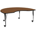 Flash Furniture Wren Mobile Kidney Oak Laminate Activity Table Adjustable