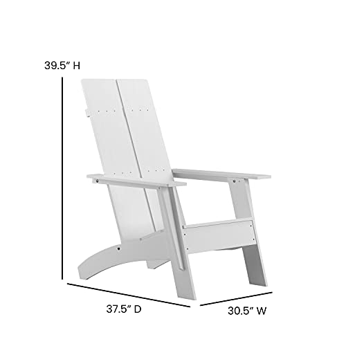 Taylor & Logan Brady Dual Slat Poly Resin Adirondack Chair Set of 4 White