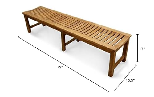 Douglas Nance Classic 6' Teak Backless Bench Teak