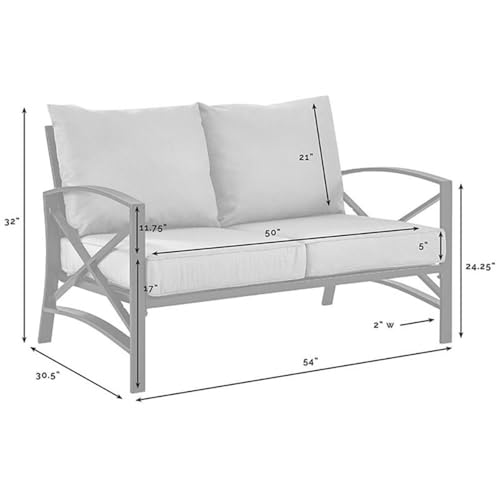 Home Square 2 Piece Metal Patio Loveseat Set Oil Bronze Beige