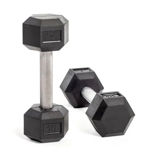 Bells of Steel Hex Dumbbells Set 55-80lb Rubber Medium Knurled