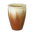 Emissary 20in Amber Stoneware Round Planter