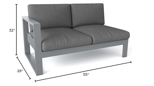 Anderson Teak Lucca Left Loveseat Gray Teak
