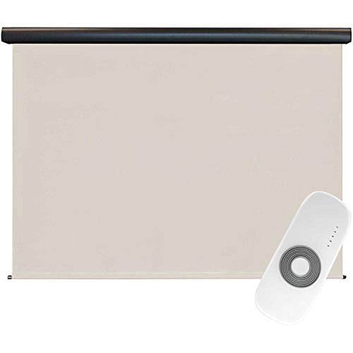 Keystone Fabrics 10x8 Regal Rechargeable Motorized Outdoor Sun Shade with Protective Valance Palm