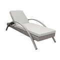 Armen Living Aloha Outdoor Patio Chaise Lounge Chair Gray Aluminum Wicker with Gray Cushion
