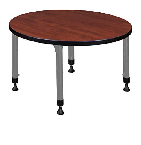 Romig Kee 30" Round Height Adjustable Classroom Activity Table Cherry/Grey