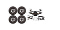3G Lift Kit Combo with 12" Flash Wheels for Club Car DS Golf Carts 1984-2003