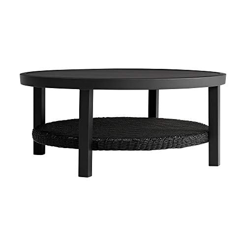 Armen Living Grand Modern Outdoor Patio Swivel Glide Seating Set, 3 Piece Black