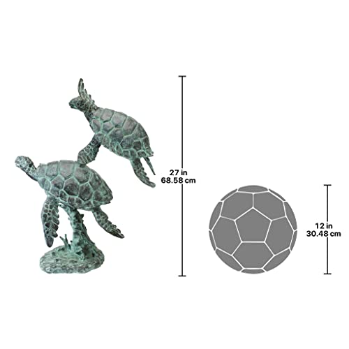 Design Toscano Sea Turtles Bronze Garden Statue Two Tone Bronze & Verdigris