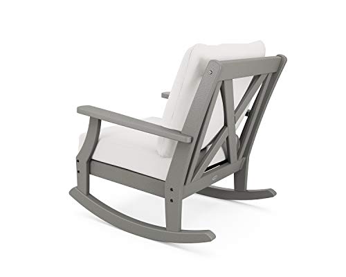 Polywood Braxton Rocking Chair White / Marine Indigo
