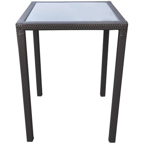Armen Living Tropez Patio Wicker Bar Set Black