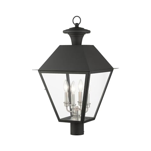 Livex Wentworth Collection 4 Light Outdoor Post Top Lantern Black