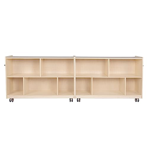 Angeles Mobile 2-Shelf Fold-N-Lock Storage Creamy Birch