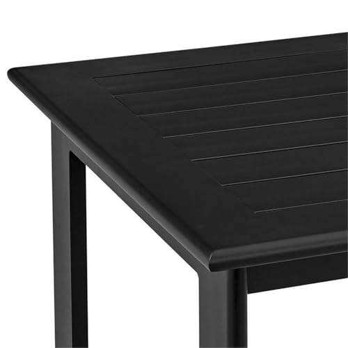 Armen Living Cayman Outdoor Patio 5-Piece Aluminum Bar Set Black