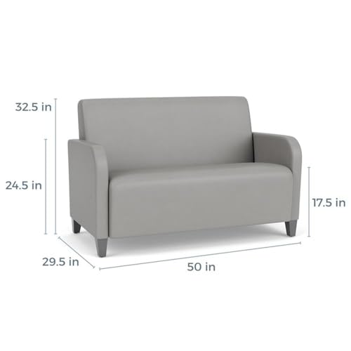 Lesro Siena Lounge Loveseat with Walnut Wood Legs Adler Graphite Gray