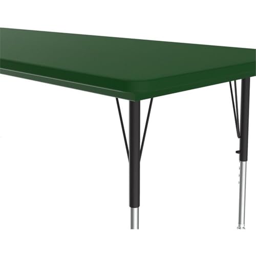Pemberly Row Contemporary Plastic & Metal Activity Table 30"x60" Green