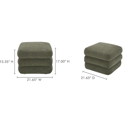 Moe's Home Collection Lowtide Stool Shadowed Green Fabric