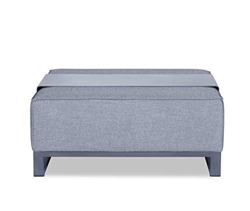 Whiteline Modern Outdoor Living Sensation Indoor/Outdoor Ottoman Grey