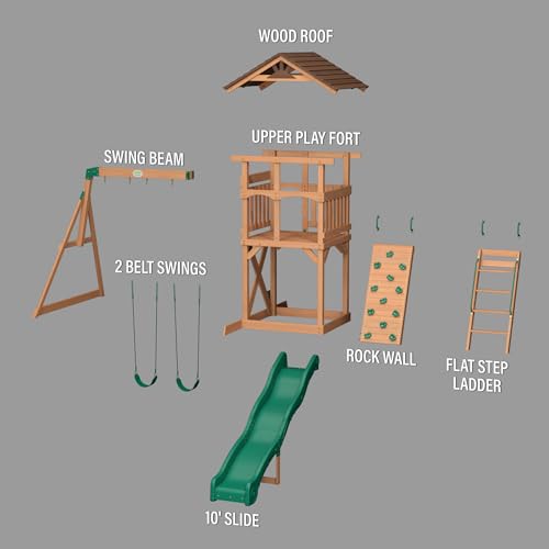 Backyard Discovery Lightning Ridge Cedar Swing Set Light Brown