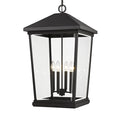 Z-Lite 4 Light Outdoor Chain Mount Ceiling Fixture Black