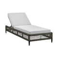 Armen Living Alegria Outdoor Patio Adjustable Chaise Lounge Chair Aluminum Rope Light Grey