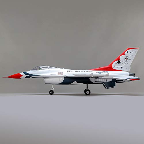 E-flite RC Airplane F-16 Thunderbirds 70mm EDF Jet BNF Basic Red/White