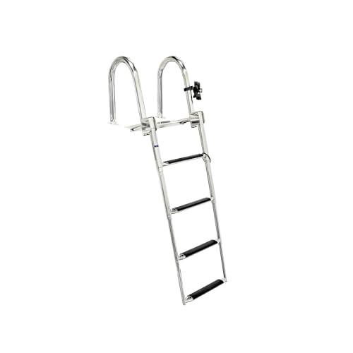 Whitecap Four-Step Telescoping Pontoon Ladder Silver