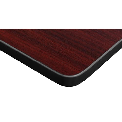 Regency Kee Height Adjustable Classroom Table Set with Four 18" Andy Chairs, Mahogany/Navy
