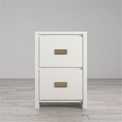 Home Square 2-Piece Kids Nightstand & Twin Metal Loft Bed Set White