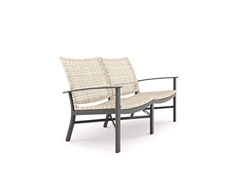 Winston Jasper Loveseat Textured Pewter Frame Beechwood Weave