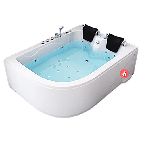 SIMBASHOPPING USA Whirlpool Bathtub Hot Tub Massage Double Pump 2 Persons FLORENCE