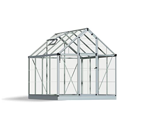 Palram Canopia Snap & Grow 6x8 Ft. Greenhouse Kit Heavy Duty Polycarbonate Aluminium Frame Silver