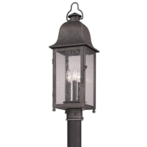 Troy Lighting Larchmont 3-Light Outdoor Post Lantern Aged Pewter