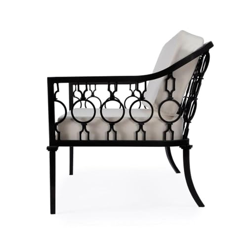 Home Square 2-Piece Outdoor Loveseat and Lounge Chair Set Black