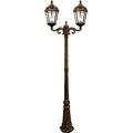 Gama Sonic Outdoor Solar Lamp Post Light Kit Double Head 300 Lumens Warm White Weathered Bronze