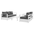 Modway Tahoe 4-Piece Fabric Outdoor Set White Charcoal