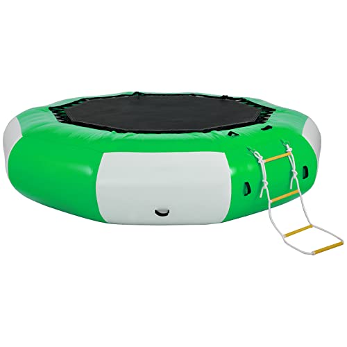 VEVOR Inflatable Water Trampoline 13ft Green & White