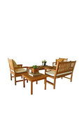 Amazonia Milano 5-Piece Outdoor Seating Dining Set Eucalyptus Wood Amazonia