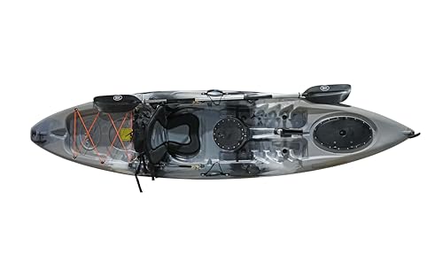 BKC Brooklyn 11.0 Single Kayak Sit On Top Fishing Kayak Grey Camo