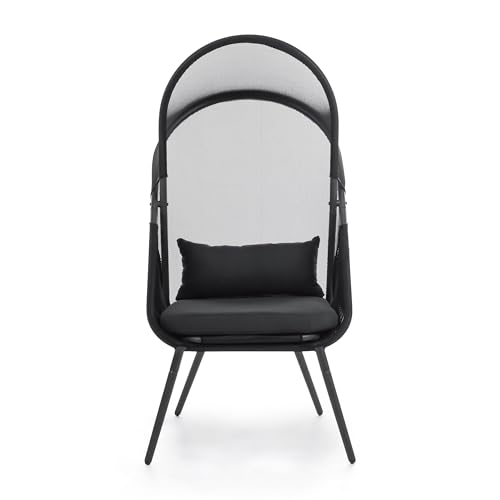 Greemotion USA Alverta 2-Piece Outdoor Foldable Accent Chair Black