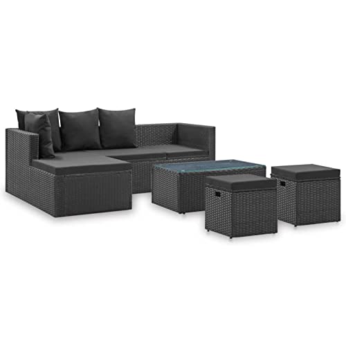 Xinxinxiang 4 Piece Black Patio Set with Cushions