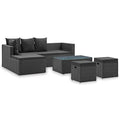 Xinxinxiang 4 Piece Black Patio Set with Cushions