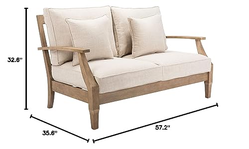 Safavieh Couture Patio Martinique Outdoor Loveseat Natural/White
