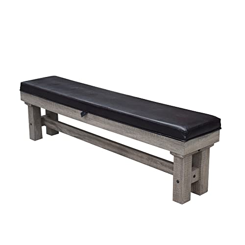Hathaway Logan 7-ft Pool Table Combo Set with Benches - Rustic Gray Barnwood