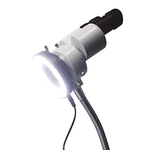 NSKI Dental Lab Binocular Microscope 10X with 5W LED Light 360° Revolving Head
