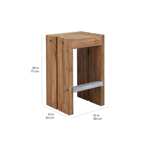 Seasonal Living Perpetual Solo 28" Wood/Steel Bar Stool Set of 2 Brown