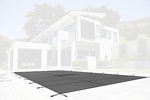 WaterWarden Heavy-Duty Solid Pool Safety Cover Solid Grey With Drain Panel