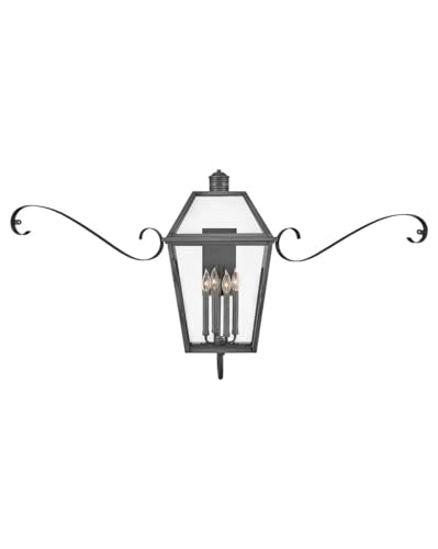 Hinkley Nouvelle Collection Four Light Outdoor Large Wall Lantern Blackened Brass