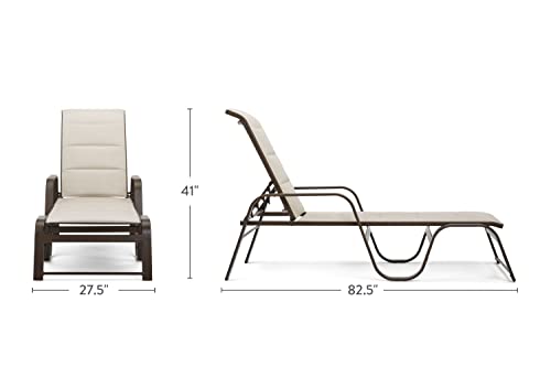Winston Key West 2 Piece Padded Sling Stacking Chaise Set Textured Pewter