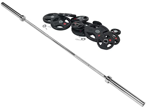 BalanceFrom Olympic Weight Set with 7FT Olympic Barbell Black